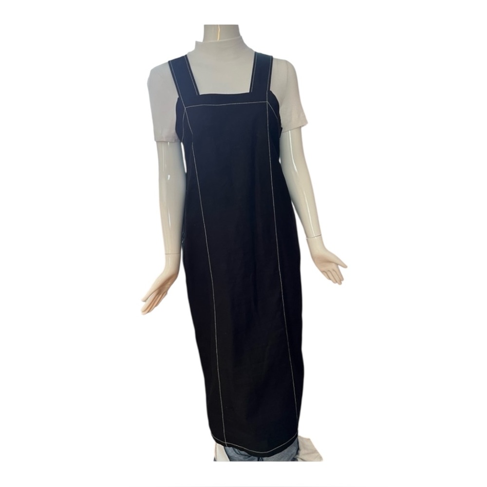OAK + FORT Black and White Maxi Dress with Square Neckline